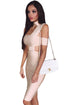 Sexy Apricot Sexy Choker Neck Cut out Bandage Party Dress